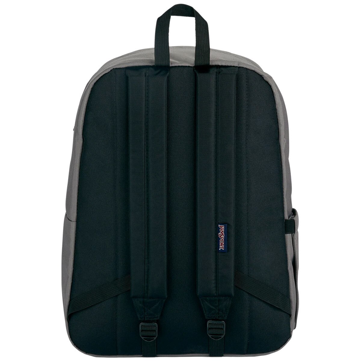 back of gray JanSport backpack